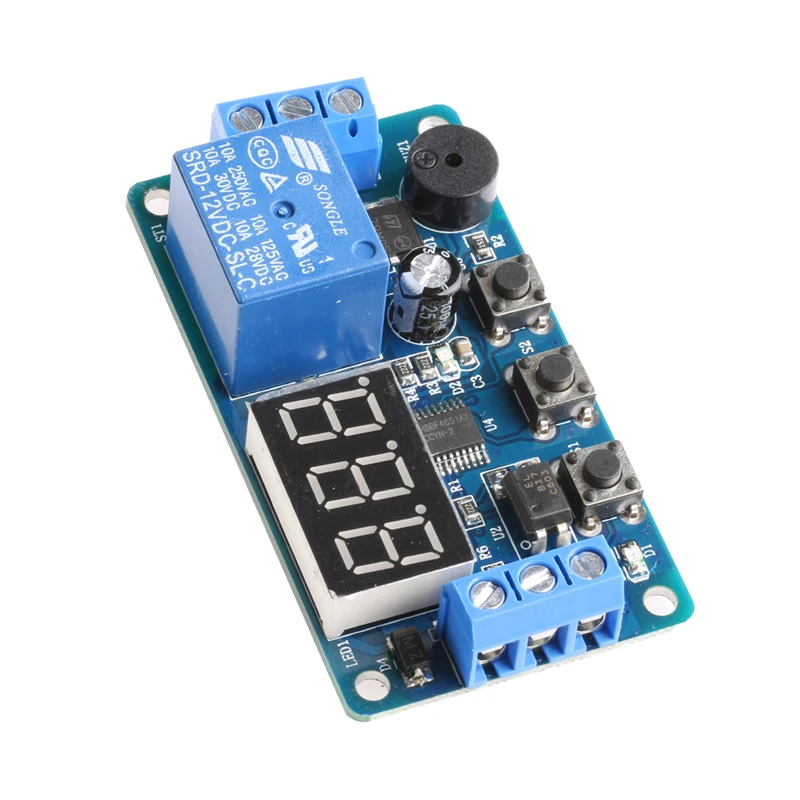 

12V Module Delay Timer Relay Control Programmable Switch Car Buzzer LED Display