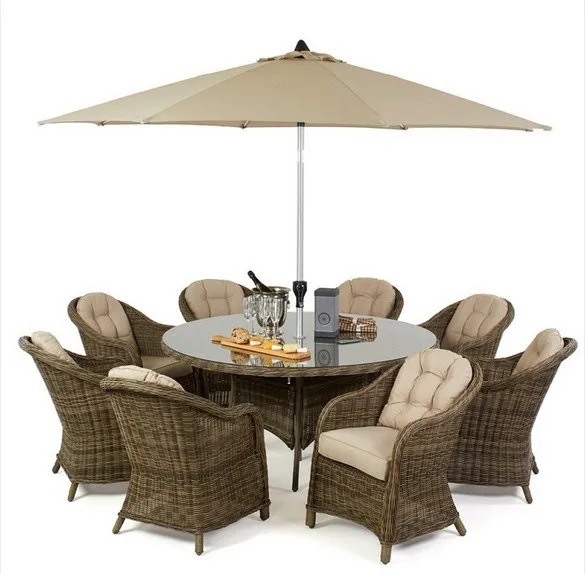 

Trade Assurance rattan 8 seat round dining set outdoor garden furniture