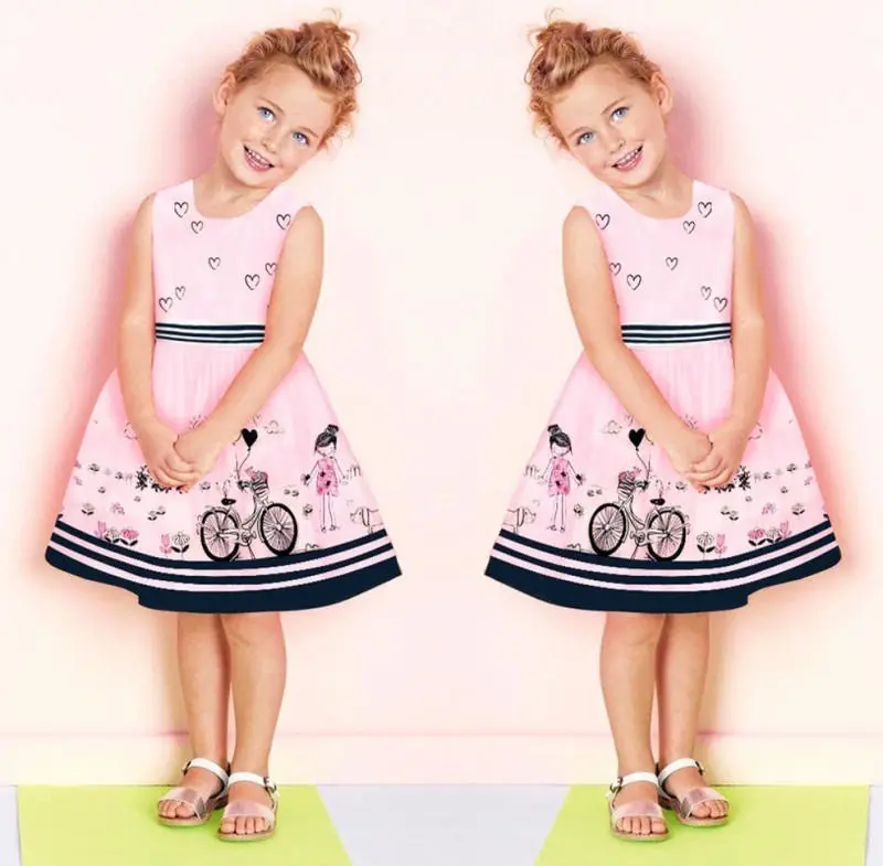 Pink Baby Kids Girls Sleeveless Princess Party Puffy Anime Gown Dress 2-7Y | Детская одежда и обувь