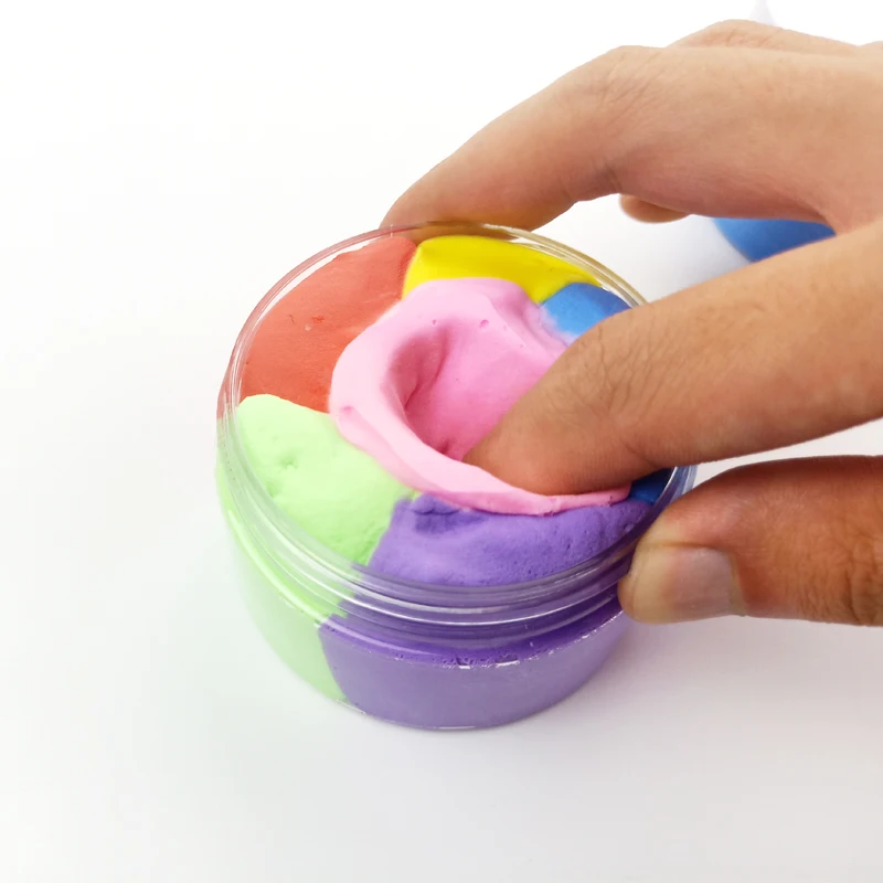100ml Rainbow Slime Fluffy Floam Kids Modeling Clay Toys Polymer Educational Toys Safe Cotton Slime Anti Stress Plasticine Gifts