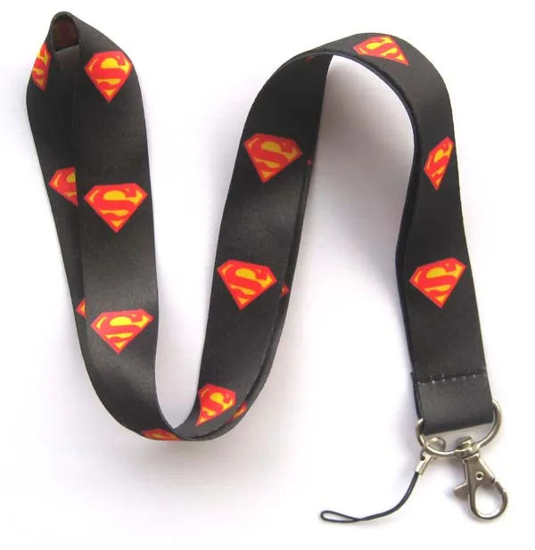 high quality 10pcs cartoon Batman Superman Key chains long Lanyard ID Badge Holders Phone Neck Straps Party Gifts#154