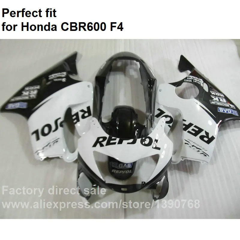 Мотоцикл обтекатель комплект для Honda CBR600 F4 1999 2000 черно белые Обтекатели CBR 600 99 00