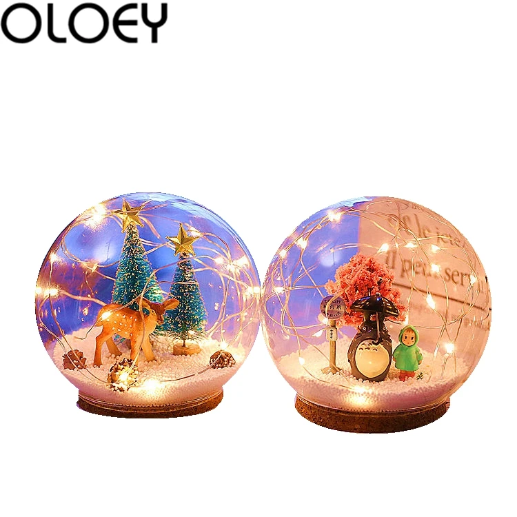 

OLOEY spherical transparent decorative lamp table decoration lamp living room bedroom tabletop sleeping tree humanoid
