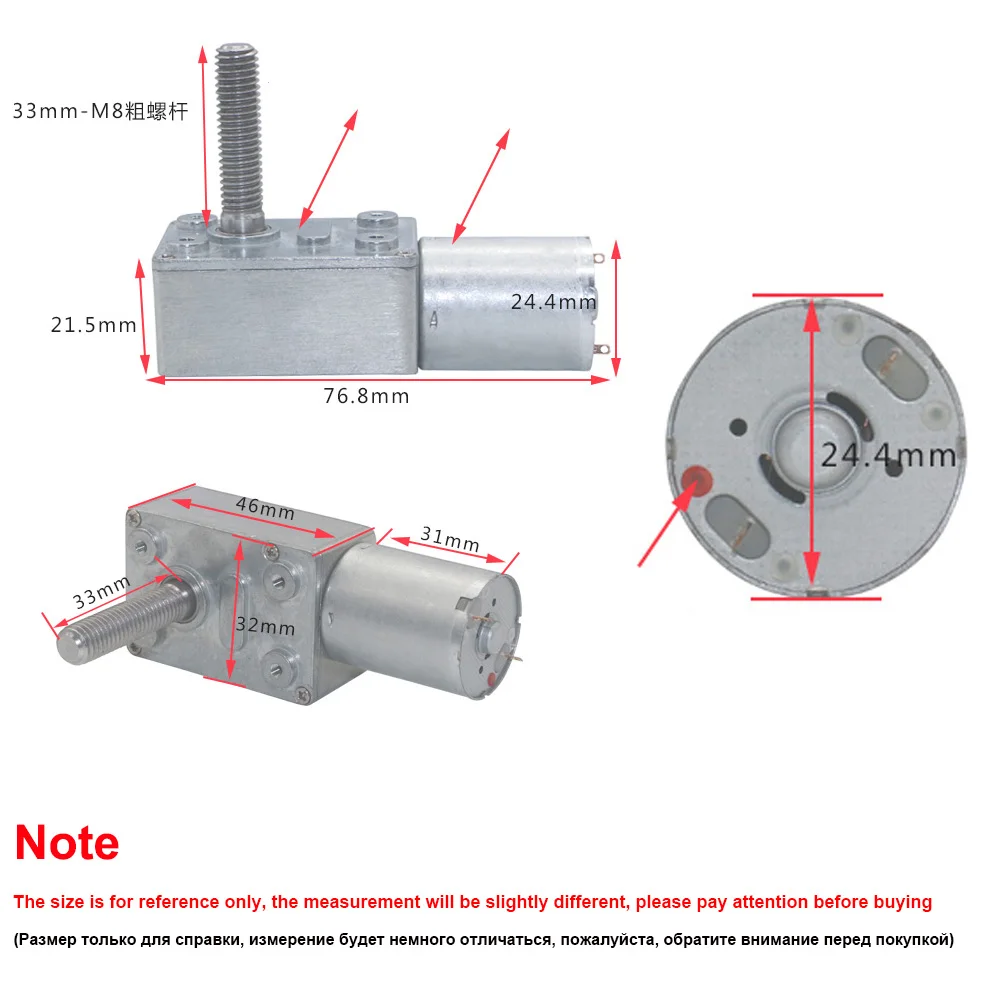 eixo m8 alinhou o motor 6v 12v