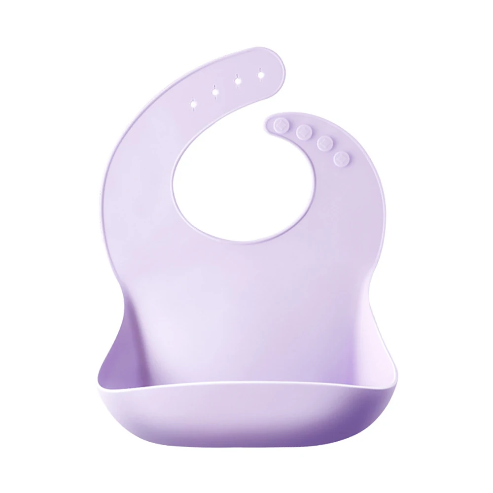 Водонепроницаемый детский нагрудник для кормления, слюнявчик, полотенце для младенцев, прочные фартуки, силиконовая одежда для детей - Цвет: purple