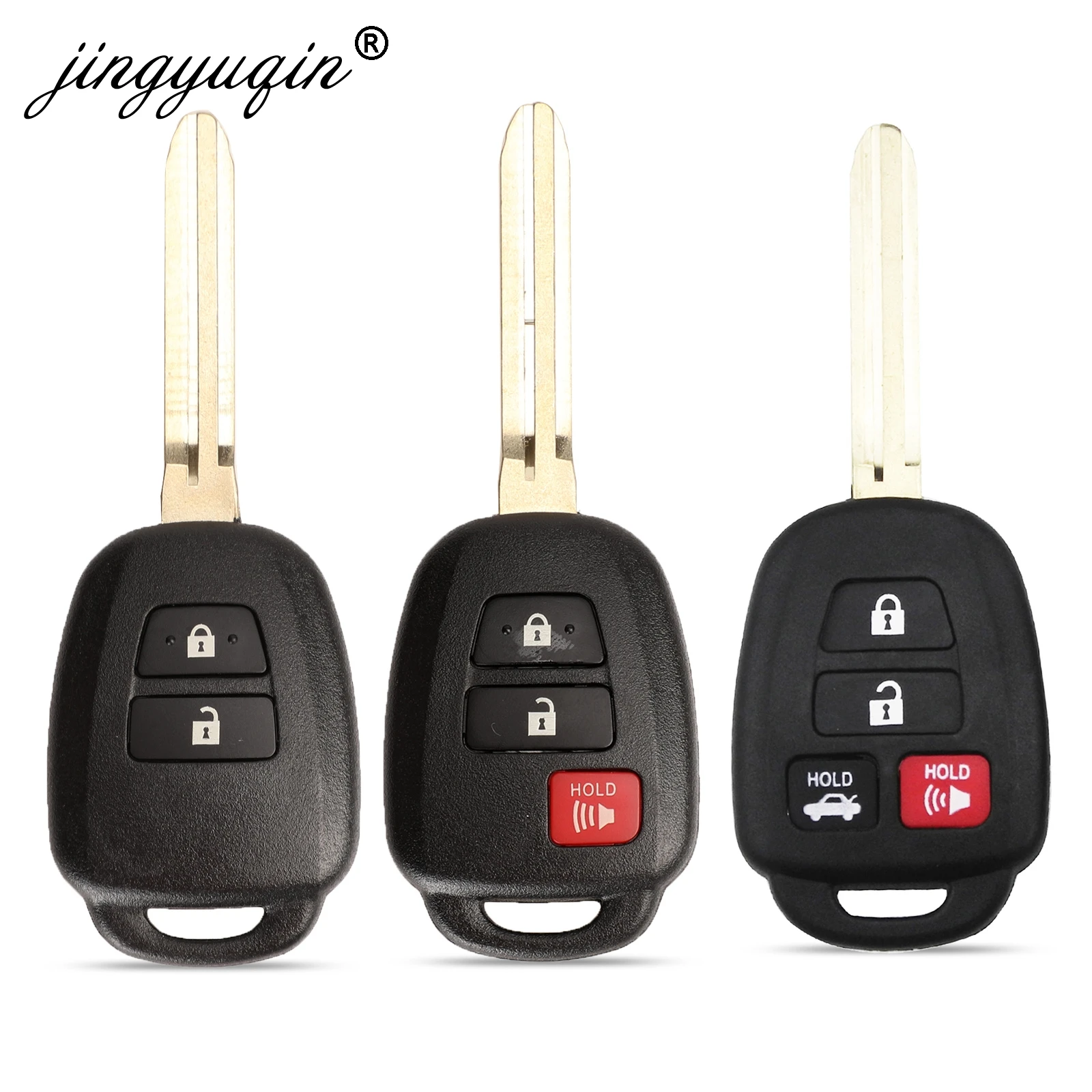 

jingyuqin 2/3/4 Buttons Remote Car Key Shell Case Fob For Toyota CAMRY Corolla 2012-2017 RAV4 Prius TOY43 Blade