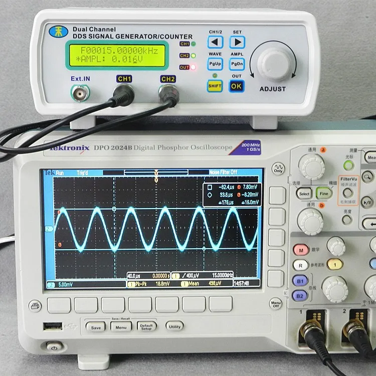 MHS-5200A Высокоточный цифровой двухканальный DDS генератор сигналов произвольной формы 200MSa/s 0-20 МГц