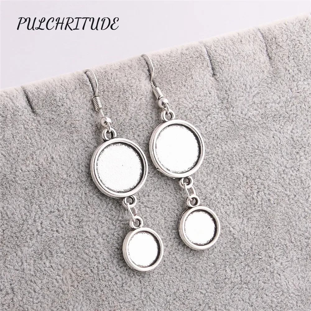 

PULCHRITUDE Metal Alloy Antique Silver 20pcs Fit Round 14mm10mm Cabochon Settings Diy Earrings Back Diy Jewelry Making C1413