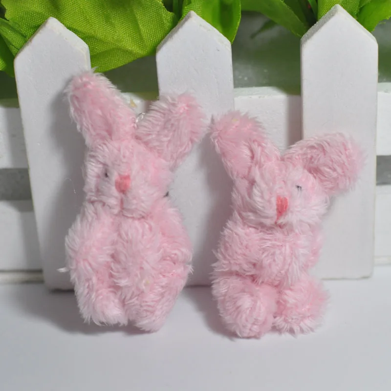 4,5 см плюшевая длинная шерсть мини Голый шарнир Кролик Мини Подвески-Кролики/брелок кукла-медвежонок Аппликация/милые/детские полосы