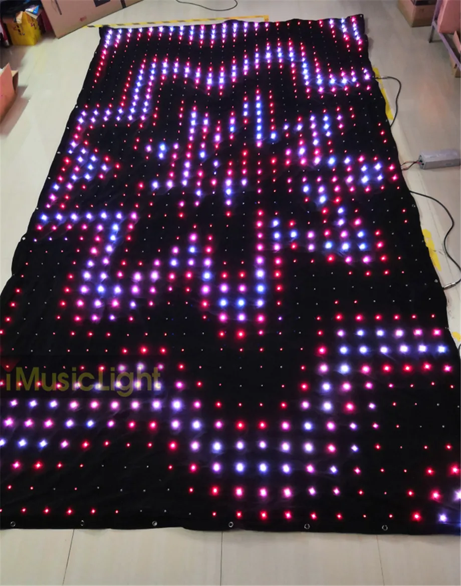 

P10 2.5MX4.5M PC/ DMX Controller LED Vision Curtain Stage Effects Light Display LED Video Curtain