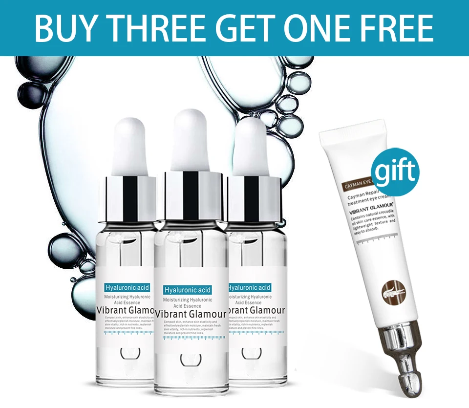 VIBRANT GLAMOUR Hyaluronic Acid  Serum+Dark Circles Eye Cream Moisturizers Whitening Anti-Puffiness Suitable For Sensitive Skin
