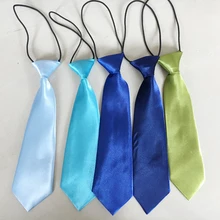 Модная школьная одежда для мальчиков; детский Свадебный однотонный эластичный галстук; 1 шт