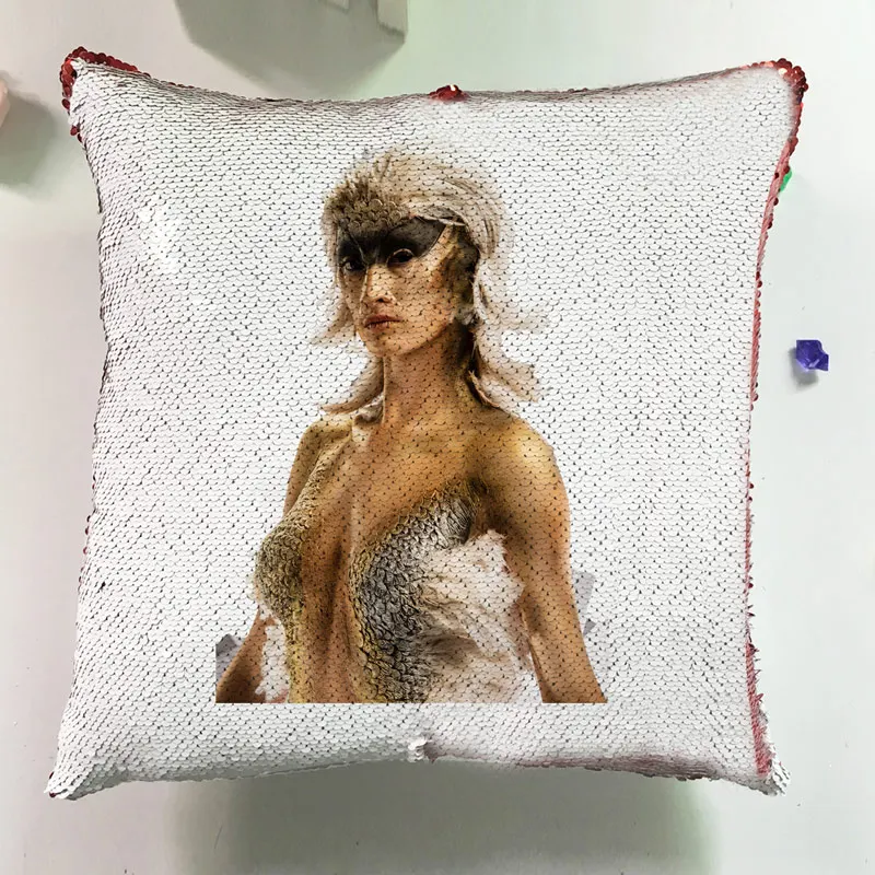 Fashion Movie Cushions Home Decor Couch Pillows Reversible Sequin Pillowcase Glitter Seat Horror Cushion Cover Sofa J050 (17)