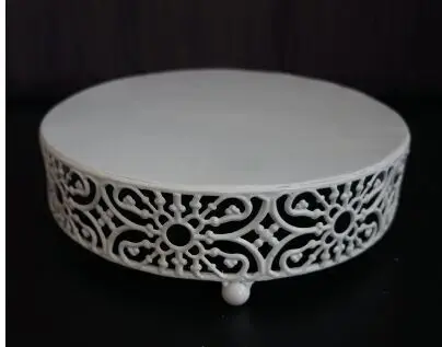 Europese Stijl Ronde Bruiloft Cupcake Houder Stand smeedijzeren Snack Taart Plaat Lade Witte Bloem Stand