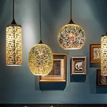 

Ceative 3D pendant lights glass for dining room Kitchen Kid room Moden Colourful Hanging ceiling lamp Pendant lamp 110-240V XU