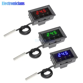 

0.28 Inch Three Digital Tube Mini W1209 Red LED Temperature Thermometer Controller Switch Module Waterproof NTC Sensor DC 12V
