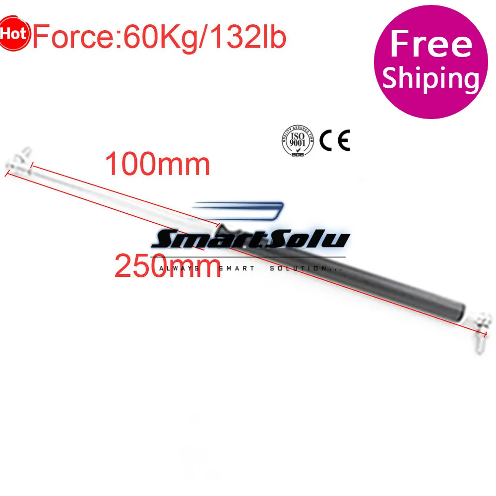 

free shipping 60kg/132lbs 250*100mm M8 Gas Spring Damper 100mm x 250mm