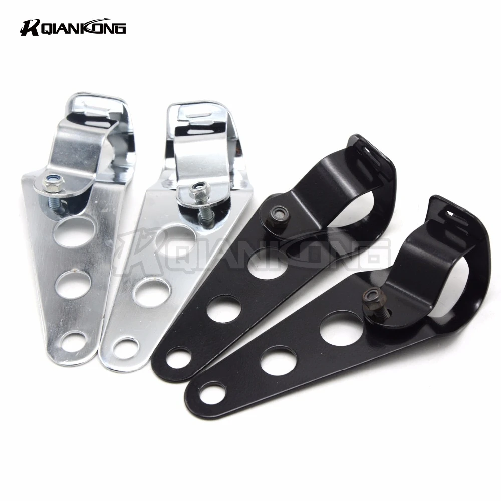 

R QIANKONG CHROME Motorcycle Headlight mount Bracket Head light lamp holder Adjustable 35-34 mm Fork Mount Clamp PCX MSX 125 MAX