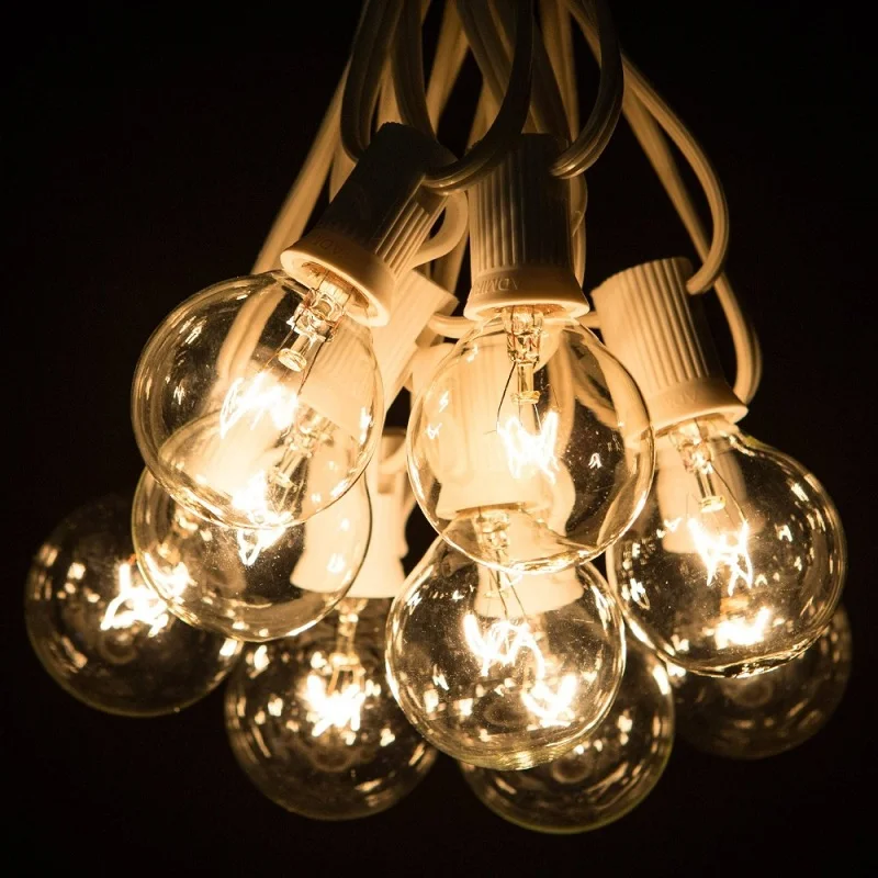 1X G50 String Light 25 G50 Clear Globe Bulbs for Indoor/Outdoor Vintage Backyard Patio Lights 7 ...