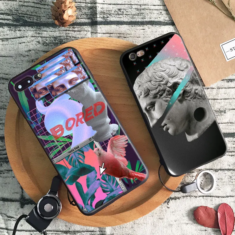 

Vaporwave Coque Fashion Cover Shell For Apple iPhone 5 5S SE 6 6S 6Plus 6sPlus 7 7Plus 8 8Plus X Soft Silicone Tpu Phone Case