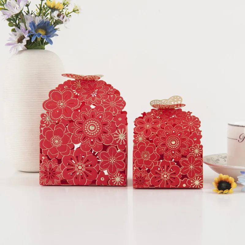 

10pcs Paper Dragees Candy Box Butterfly European Style Gift Box Deco Mariage Wedding Favors Personality Chocolate Box 8X7X6.5CM