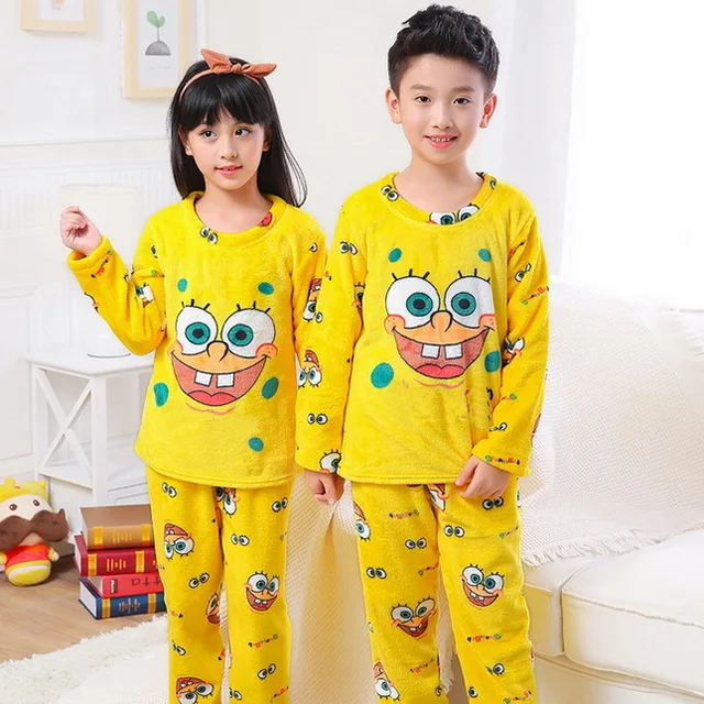 Cosy Winter Children Fleece Pajamas Flannel Sleepwear Girls Loungewear Coral Fleece Kids pijamas