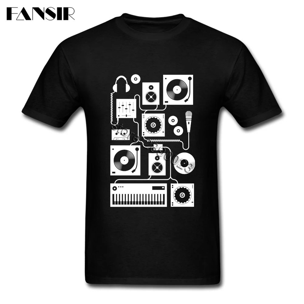 DJ виниловых пластинок с короткими рукавами футболка коротким рукавом на
