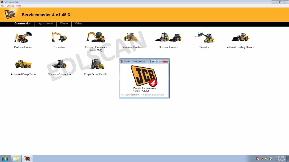 Программное обеспечение EDLSCAN Service Master 4 V1.45.3 для JCB инструмент электронного