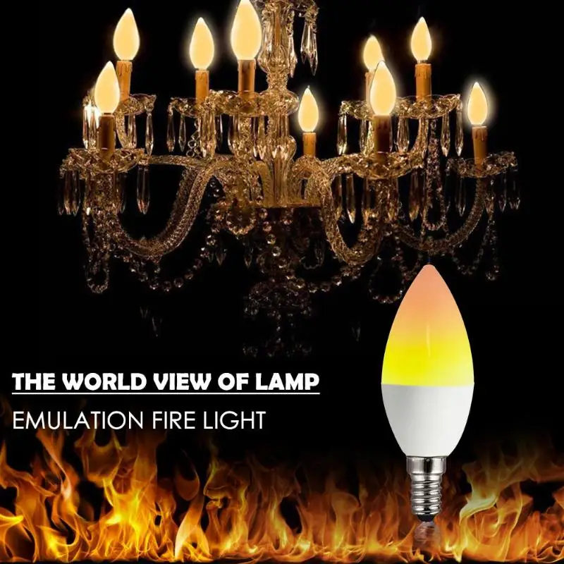 39 SMD 2835 Светодиодный светильник E14 3 Вт Свеча светильник эффект пламени эмуляция мерцающие лампы креативное моделирование свеча светодиодный светильник