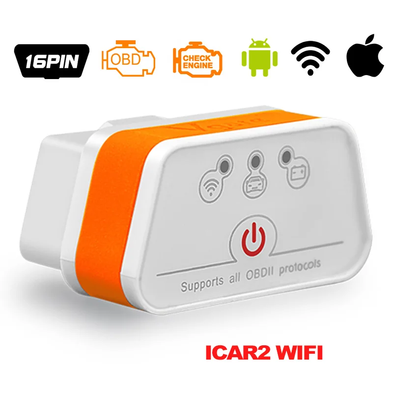 Vgate iCar 2 ELM327 Wifi/Bluetooth OBD2 диагностический инструмент для IOS iPhone/Android Icar2 Bluetooth wifi ELM 327 OBDII считыватель кодов - Цвет: ICAR2 WIFI