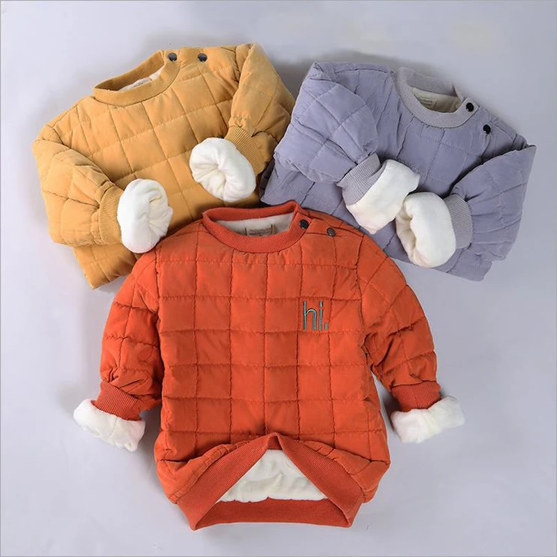 Детская зимняя одежда для девочек и мальчиков, 2017 Детский свитер, теплая верхняя одежда с меховым пером, куртка, Детское пальто, пуховые