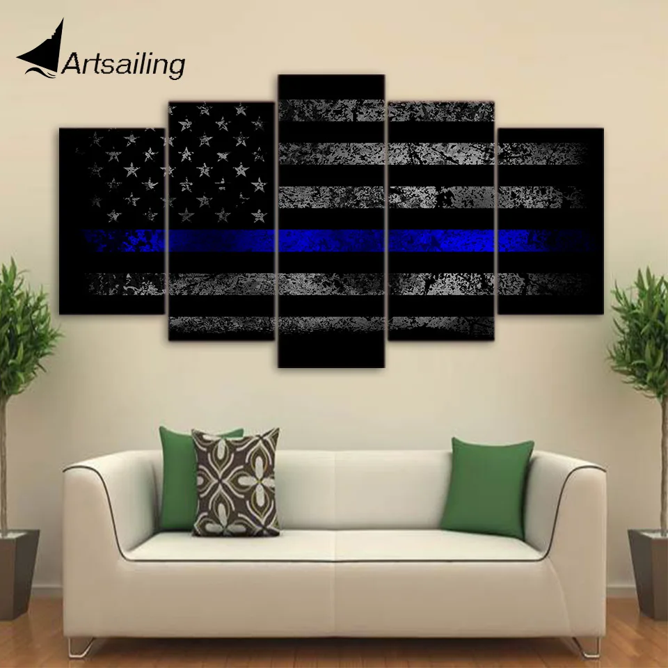 

ArtSailing 5 panel canvas wall art America US flag National flag party VOTE Painting framework pictures for livingroom office