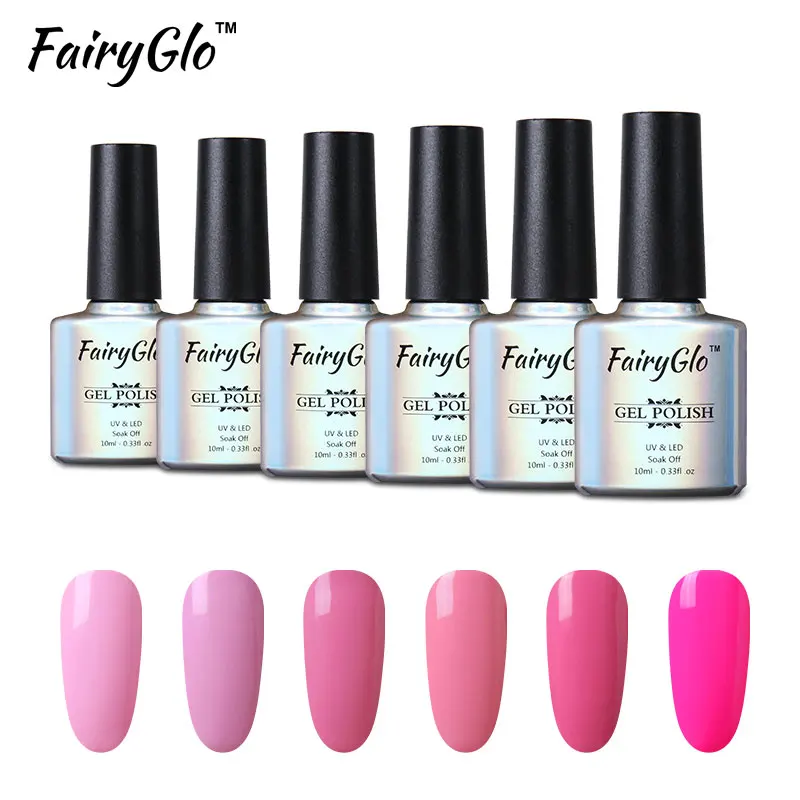 

FairyGlo 12pcs Gel Nail Polish 1 Buffer File Nail Set Nude Pink Color Series Vernis Semi Permanent GelLak Soak off Nail Tools