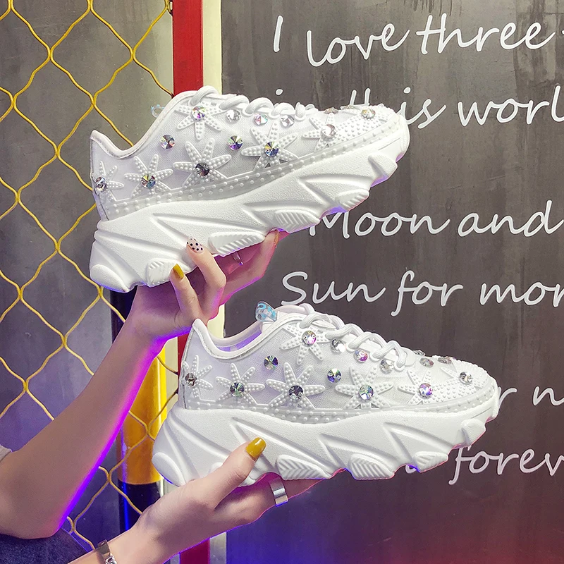 

Women Shoes 2019 New Chunky Sneakers For Women Vulcanize Shoes Casual Fashion Dad Shoes Platform Sneakers Basket Femme