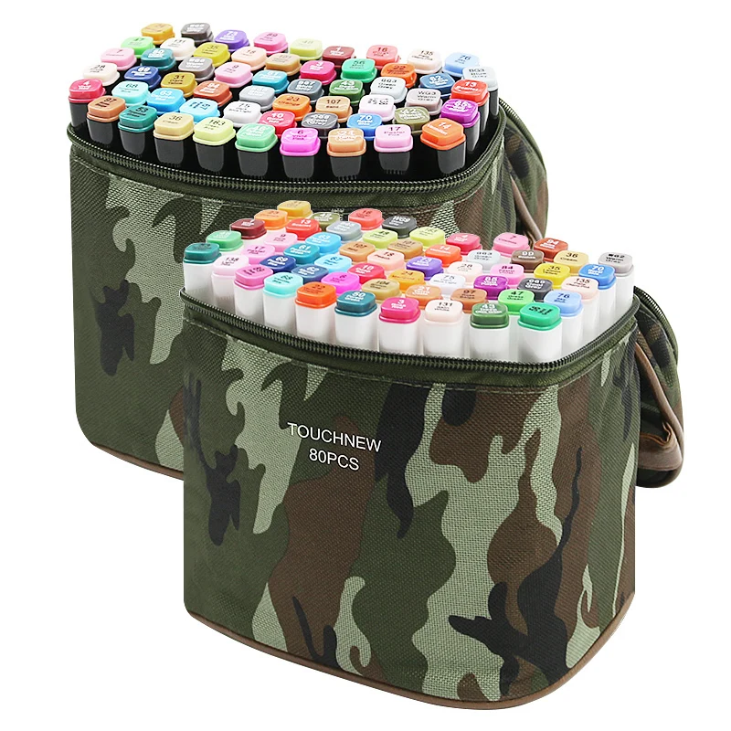 

32/48/72 Colors Multicolor Oily Marker Pen Double-headed Nib Student painting Art school Horticultural Landscape Design