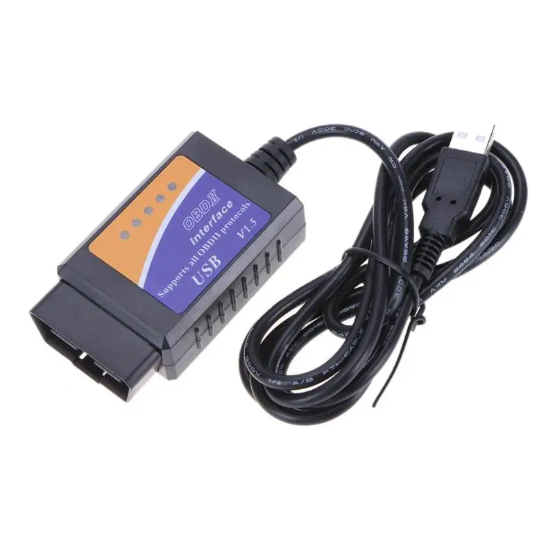 

ELM327 USB OBDII OBD2 Interface Scanner Automobiles Car Scan Tool Cable Cord Auto Diagnostic-tool with CD Software