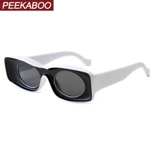 Peekaboo винтажные прямоугольные солнцезащитные очки для женщин цветные женские солнцезащитные очки декоративные аксессуары для вечеринок Желтый Синий Розовый