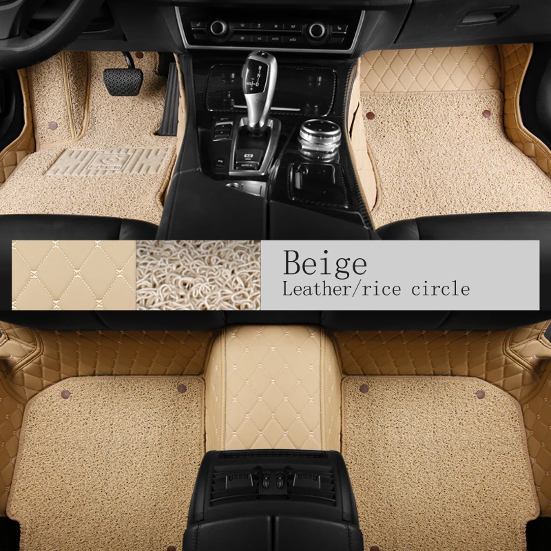 leather with PVC coil car mat