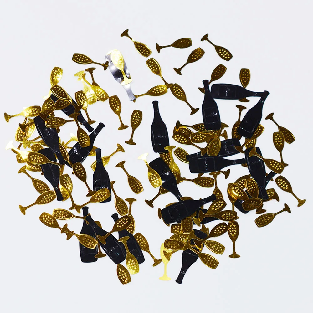 60g New Year Party Wine Bottle Wine Glass Confetti Wedding Birthday Table Sprinkles Christmas