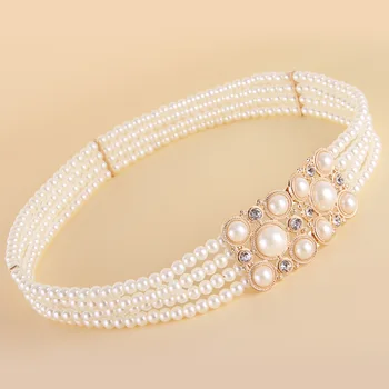 

Ms. Pearl Beaded Belt Elegant Skirt Waist Decorative Belt for Girl Kids