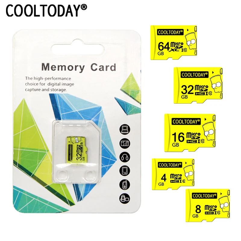 Лучший Высокая Скорость Micro SD Card 64 ГБ 32 ГБ Симпсон карты памяти 16 ГБ 8 ГБ картао де memoria 4 ГБ Microsd карты памяти Бесплатная доставка