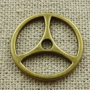 

270 pieces bronze plated peace symbol spacers 20mm #501