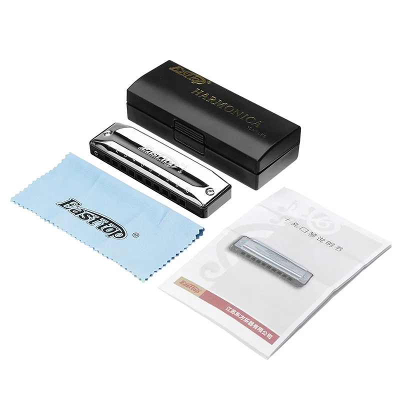 Новое поступление EASTTOP T002 C 10-отверстие профессиональная Губная гармошка Blues диатонический Пластик коробка Высокое качество 10 отверстий гармоника