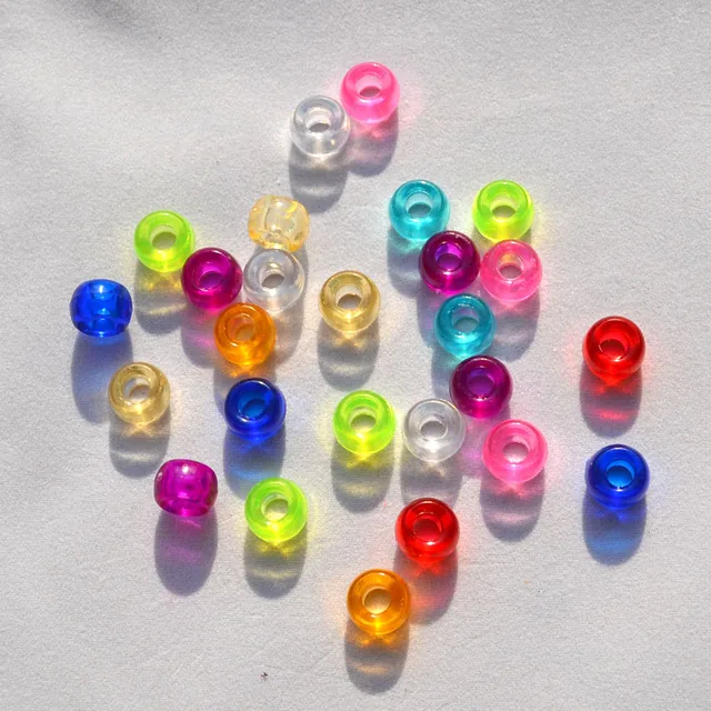 100 pieces/lot DIY rubber bands accessory transparent mix color big hole Acrylic 100 pieces/lot DIY rubber bands accessory transparent mix color big hole Acrylic