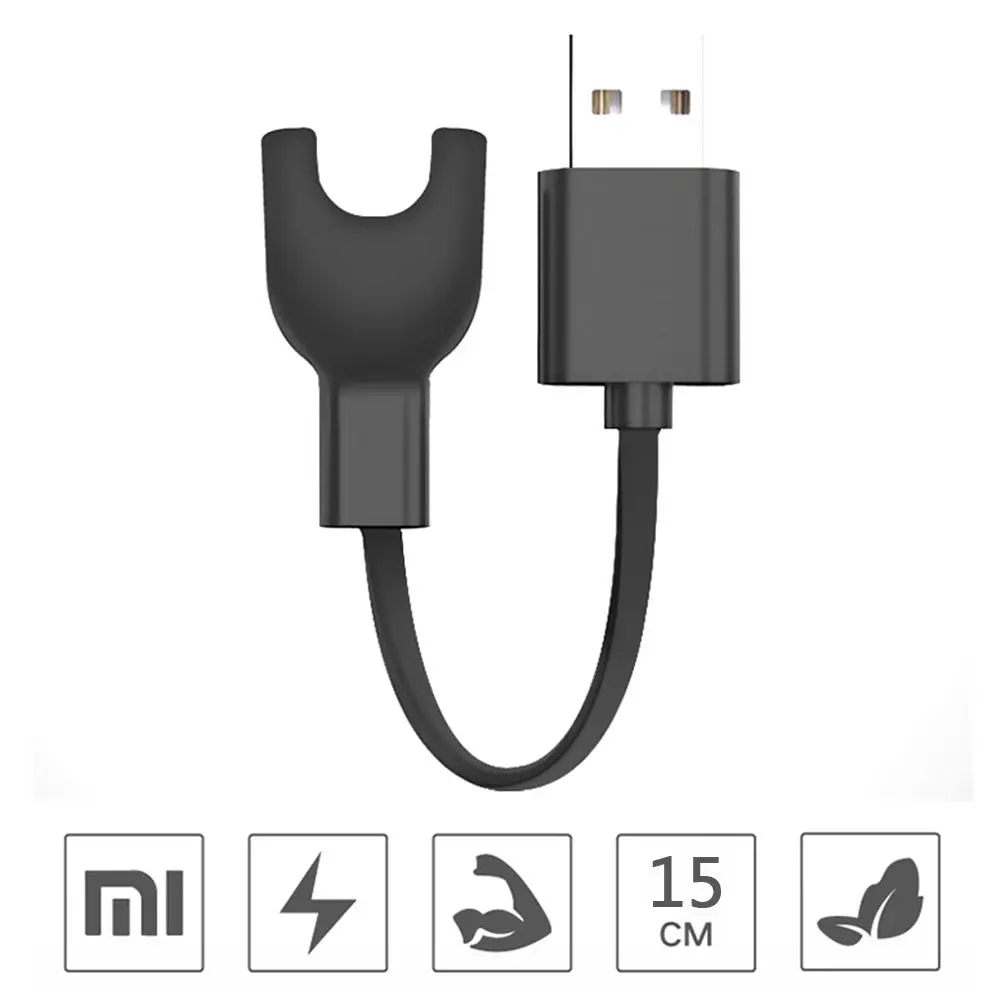 Портативный usb зарядный кабель 15 см для Xiaomi Mi Band 3 MiBand Band3 Смарт часы браслет