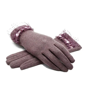 

CUHAKCI Female Cashmere Mittens Winter Wool Mitten Women New Autumn Fashion Ladies Warm High Quality Fur Gloves Elegant Gloves
