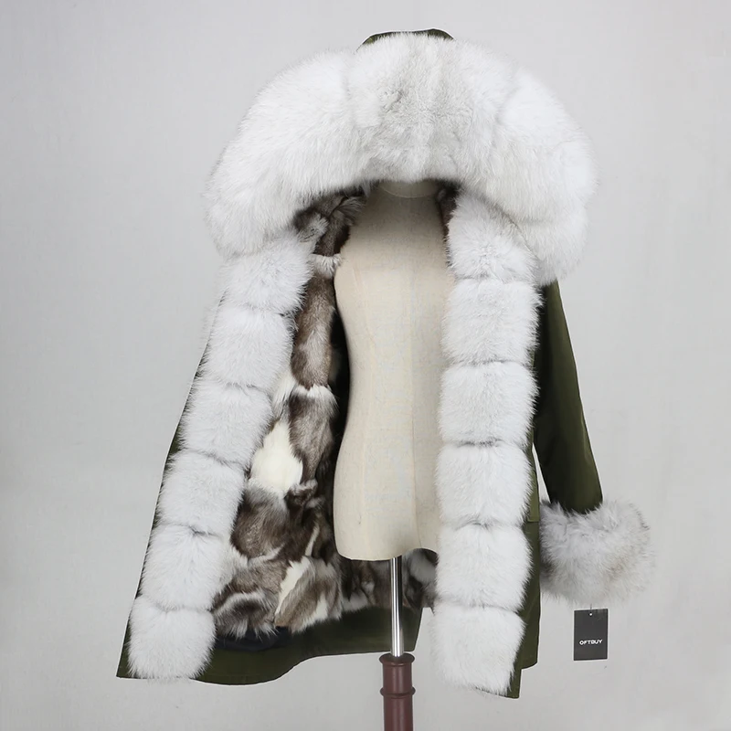 OFTBUY Waterproof Parka Winter Jacket Women Real Fur Coat Fox Fur Collar Hood Fox Fur Liner Warm Streetwear Detachable New