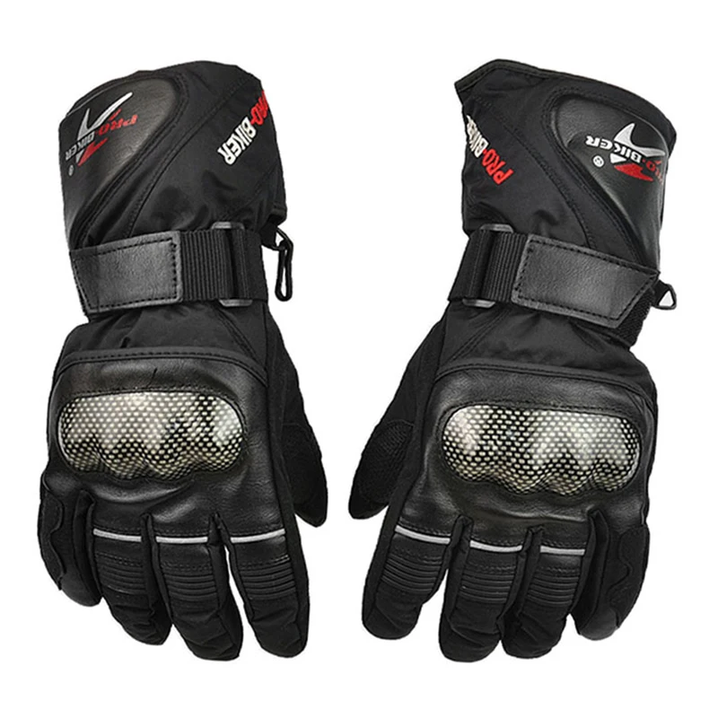 PRO-Biker Riding Motorcycle glove Carbon Fiber Full Finger Gloves Winter Warm Waterproof glove Windproof Sports Racing Gloves