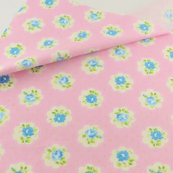

Pink Floral Cotton Fabric Tissue Home Textile Patchwork Sewing Cloth Teramila Fabrics Quilting Bedding Decoration Tecido