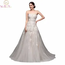 Реальные изображения высокое качество дешевые серьги цвета Шампань Свадебные платья а-силуэта Swetheart невесты платья Кружева vestido de noiva com manga